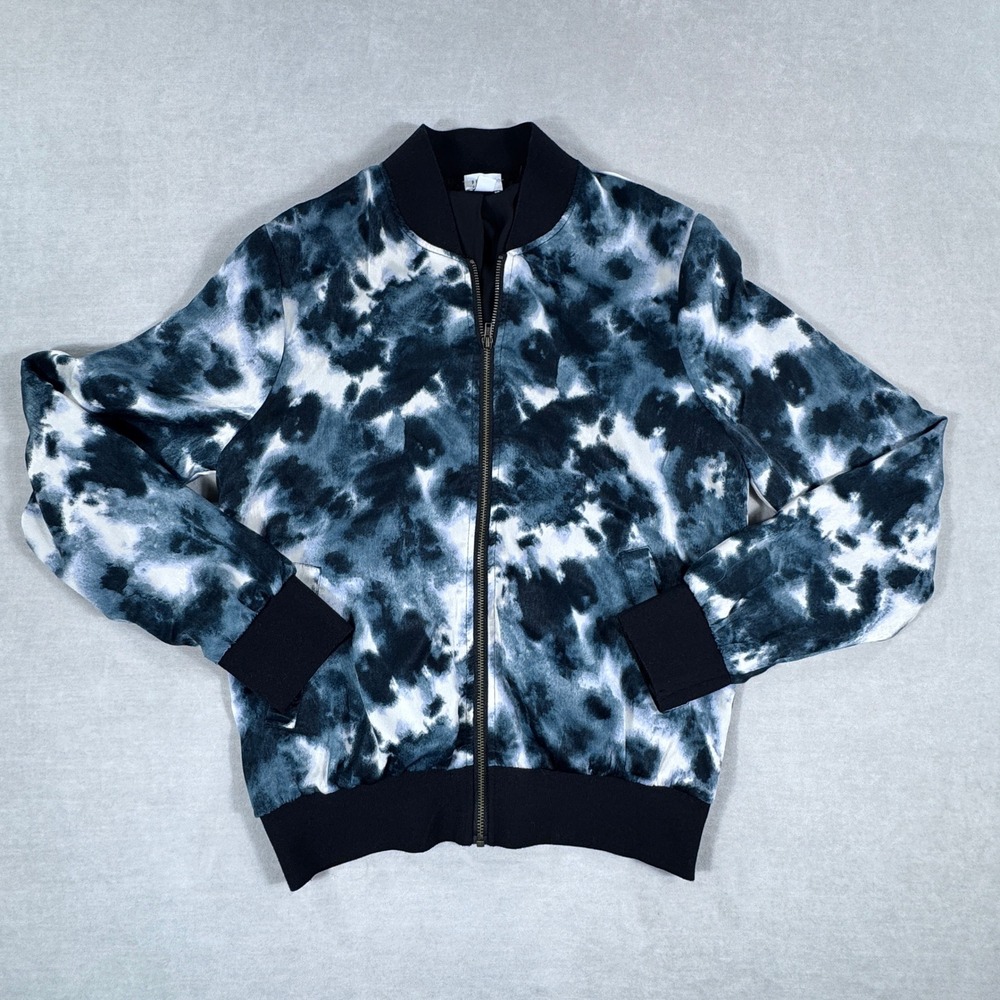 PEYTON JENSEN Womens Tie‎ Dye Bomber Jacket Size S Lightweight Zip Front Casual